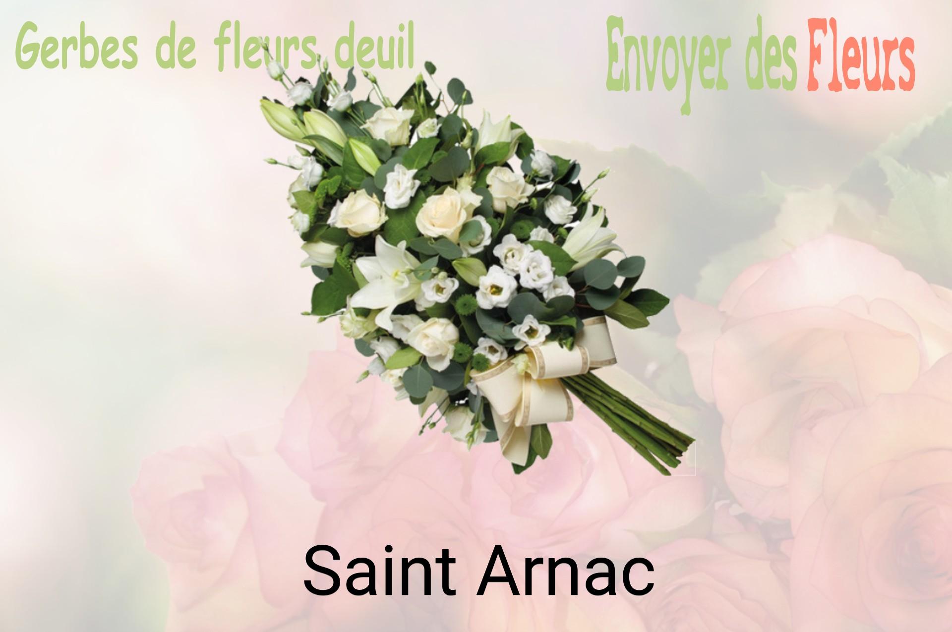 Gerbe de fleurs de deuil livrée à Saint-Arnac